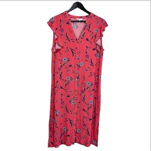 Como Vintage Floral Flutter Sleeve Midi Dress